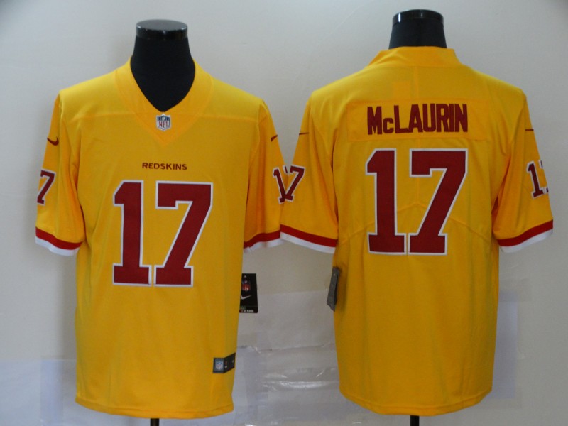 Men's Washington Redskins #17 Terry McLaurin Yellow Vapor Untouchable Limited NFL Stitched Jersey